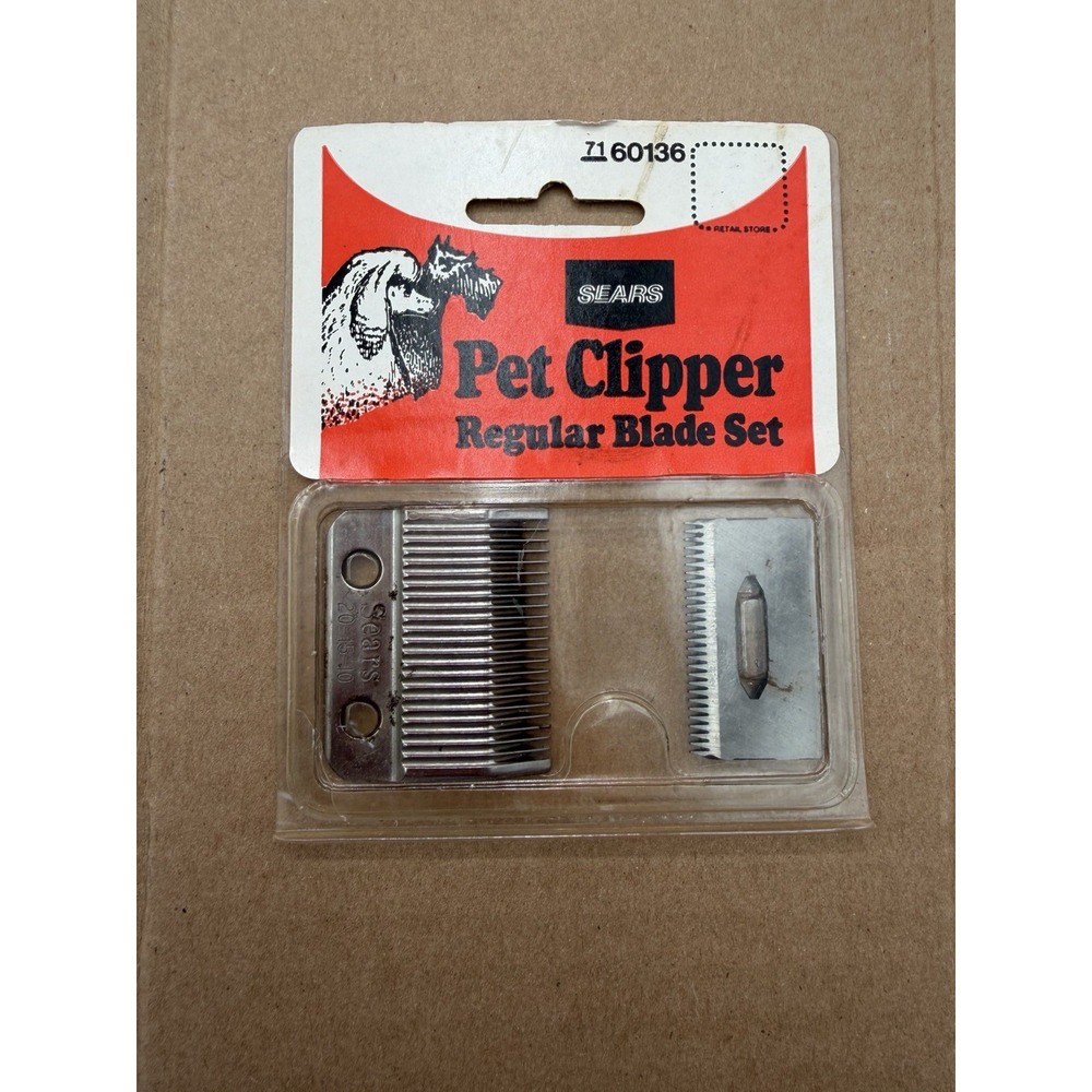 Sears Pet Clipper Regular Blade Set 71 60136 Unisex OS Silver NEW Vintage NOS